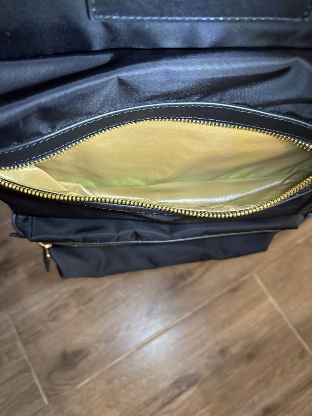 caraa Black Backpack with Gold Zippers - Picture 10 of 12